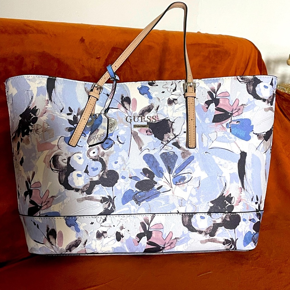 Guess Tote Purse- Lilac Floral